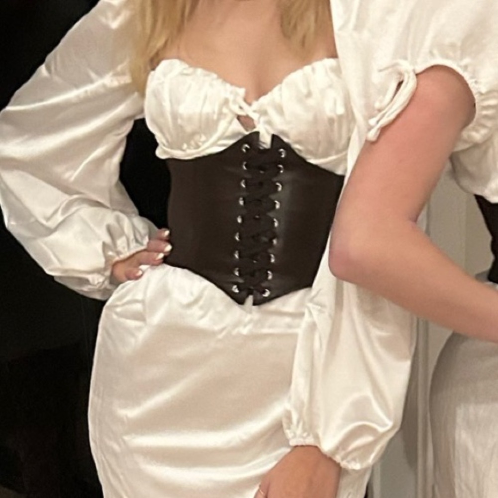 Brown Wide Waist Belt/ corset